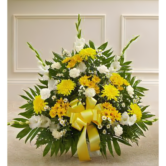 NYC Flower Delivery - Heartfelt Tribute Floor Basket Arrangement - Funeral > For the Service
