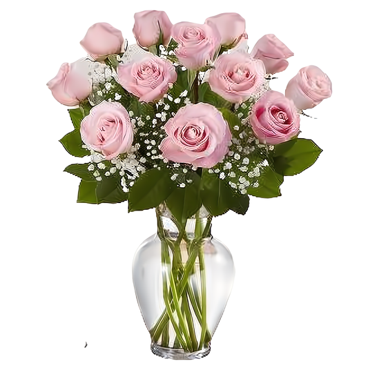 NYC Flower Delivery - Premium Long Stem Pink Roses - Roses