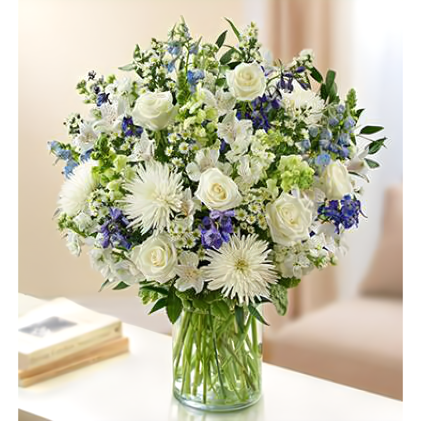 NYC Flower Delivery - Sincerest Sorrow - Blue and White - Funeral > Vase Arrangements